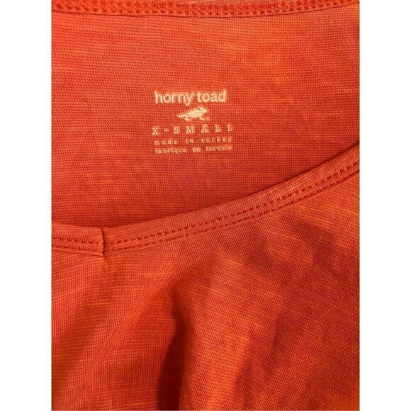 Horny‎ Toad Orange Organic Cotton V-Neck Long Sleeve T-shirt XS - Picture 3 of 5